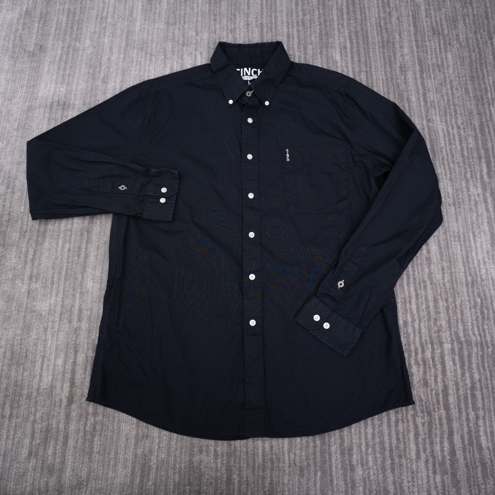 Cinch Button Down Shirt Mens Large Black Excellent Modern Fit MTW1347019